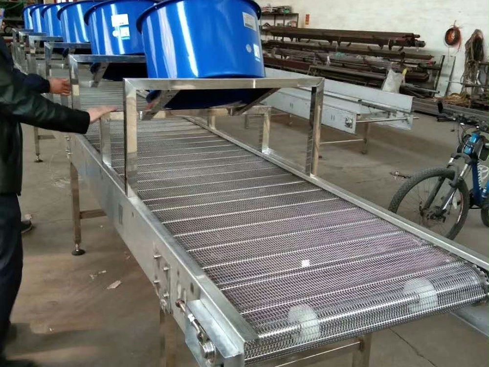豆制品摊晾输送机 糕点冷却降温输送线  不锈钢网带输送机