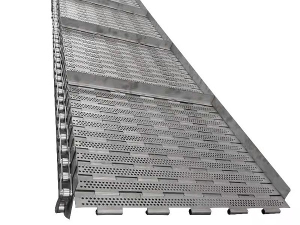 不锈钢冲孔链板物流运输流水线链板碳钢板链传送带